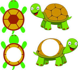 Turtle Set on white background. Monogram. VECTOR