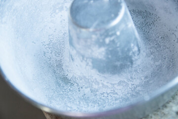 Vegan cake. Form greased with coconut oil and starch.