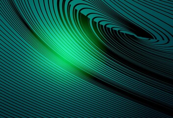 Light Green vector background with curved lines.