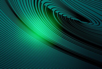 Naklejka premium Light Green vector background with curved lines.