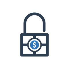 money lock icon - investment security icon