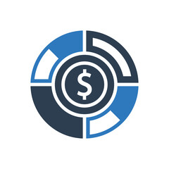 finance diagram circle icon - business pie chat icon