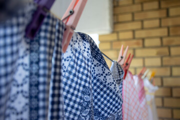 clothes drying on the rope
