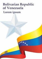 Flag of Venezuela, Bolivarian Republic of Venezuela, Latin America. Template for award design, an official document with the flag of Venezuela. Bright, colorful vector illustration.