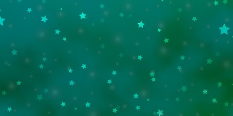 Fototapeta premium Light Green vector template with neon stars. Shining colorful illustration with small and big stars. Pattern for wrapping gifts.