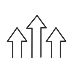 arrows up direction guide line icon