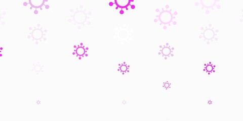 Light Purple, Pink vector backdrop with virus symbols.