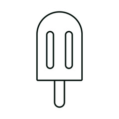 chocolate ice cream in stick linear icon style white background