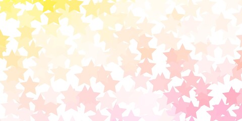 Light Orange vector background with small and big stars. Blur decorative design in simple style with stars. Theme for cell phones.
