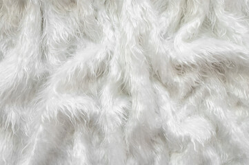 faux fur long hair white, background, place for text