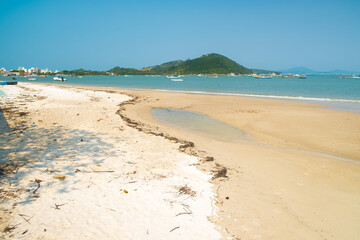 the colorful beach at the sunny day 