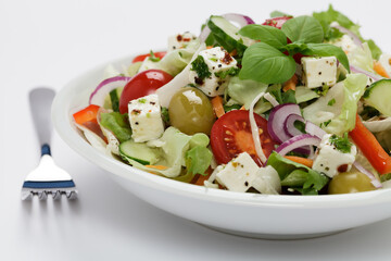 Frischer Salat mit Feta Käse