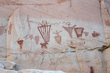 Native American paintings in the great gallery Canyonlands National Park