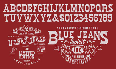 Craft retro vintage typeface design. Youth fashion type.