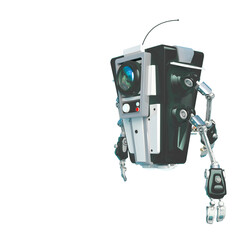 floating robot is doing a system check