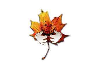 Herbst, Blatt, Comics, Lachen