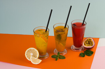 smoothies fruit berry tropical smoothies with passion fruit lemon mint plum