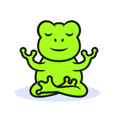 Cute frog kawaii mascot logo design illustration