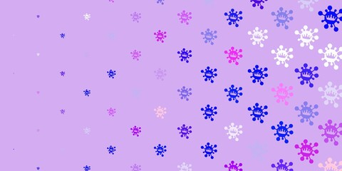 Light blue, yellow vector pattern with coronavirus elements.