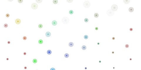 Light multicolor vector doodle background with flowers.