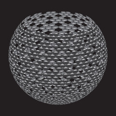 Decorative openwork vase on a black background