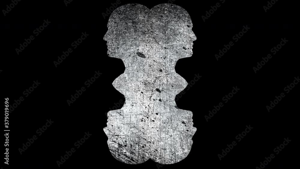 Poster composition of heads with grunge textures, computer generated. 3d rendering of abstract backdrop