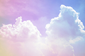 Fluffy clouds on a pastel colorful background-perfect for wallpapers