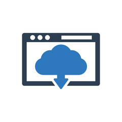 cloud download web icon