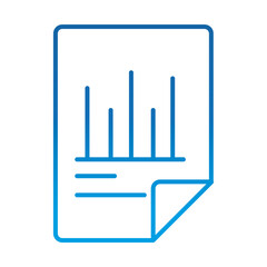 data analysis, document financial diagram statistics report, gradient blue line icon