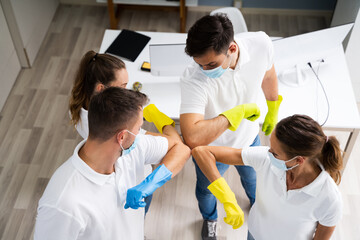 Professional Office Cleaning Janitor Team Spirit