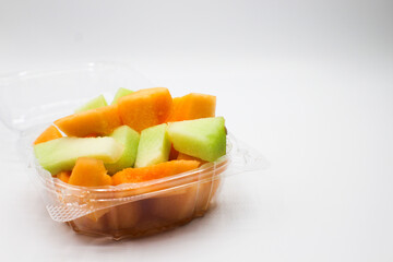Cantaloupe and Honeydew Melon Cubes