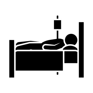 recommend clip art: patient in hospital bed icon, silhouette style