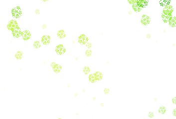 Light Green, Yellow vector doodle layout with leaves.