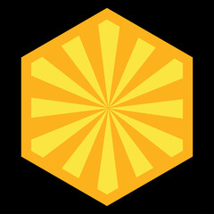 An abstract hexagon sun burst shape background image.