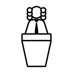 pictogram judge on a podium, line style
