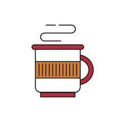 Christmas drink mug icon on white backroundg. New Year illustration.