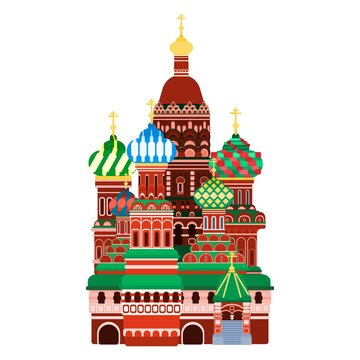 recommend clip art: Moscow Cathedral on Red Square. flat style vector