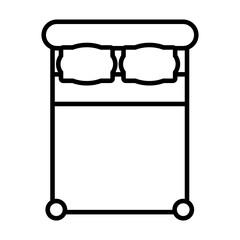 top view of double bed icon, line style