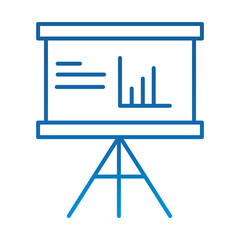 data analysis, diagram board presentation financial business, gradient blue line icon