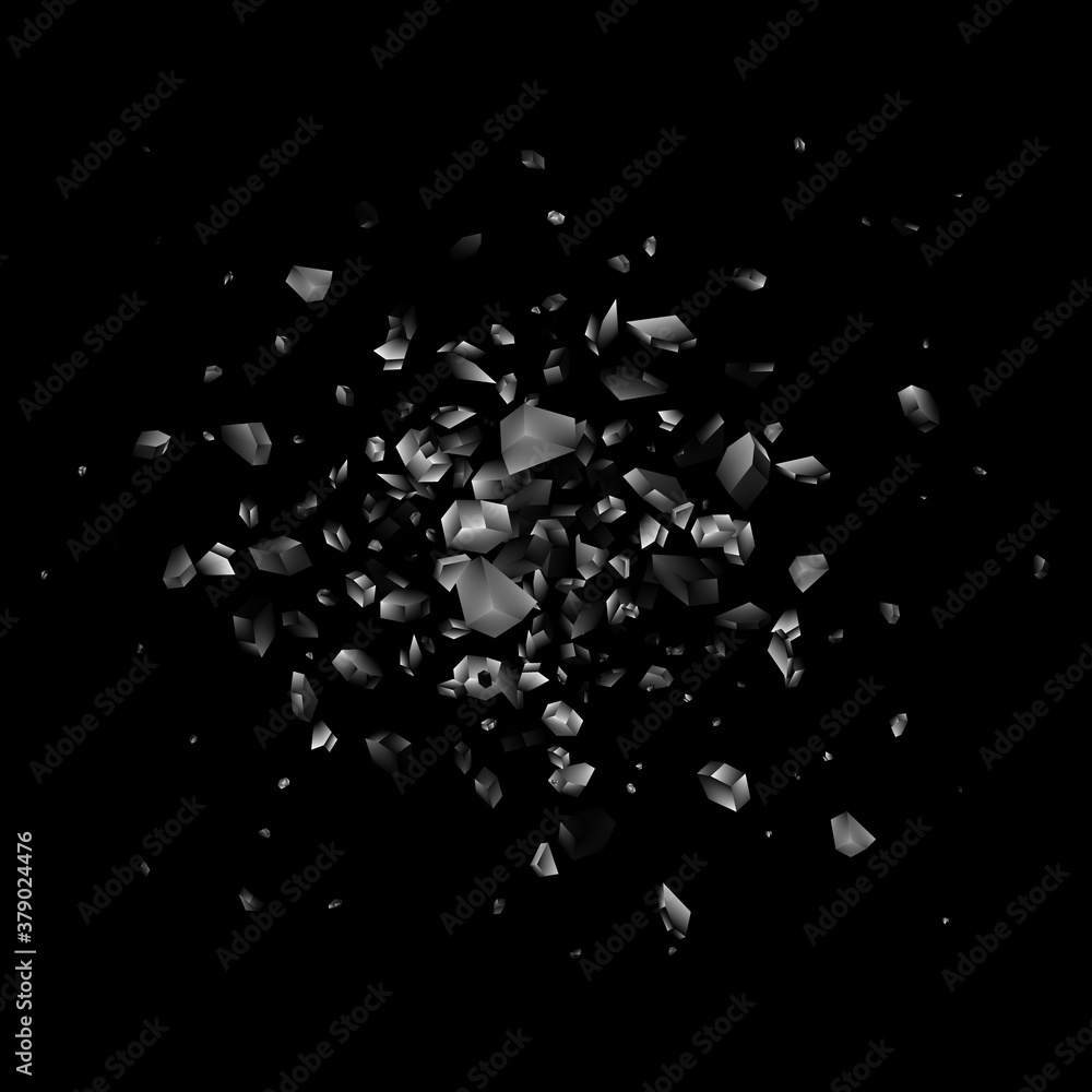 Wall mural shards of broken glass. abstract explosion. realistic vector background