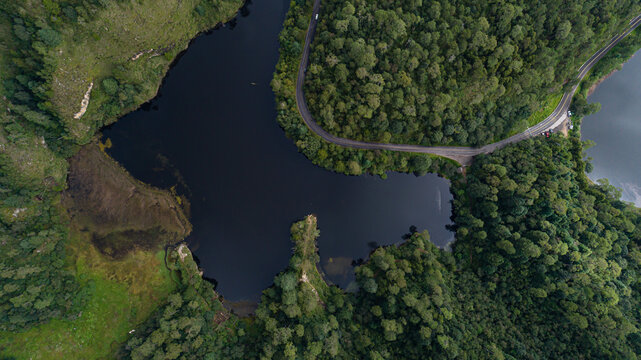 top view of zempoala lagoon in Mexcio aereal view