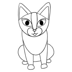 Hand drawn breed cat with big eyes - cartoon illustration