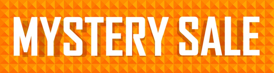 Mystery Sale, web banner design template, discount horizontal poster, vector illustration