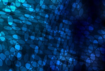 Dark BLUE vector background with bubbles.