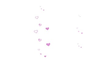 Light Pink vector pattern with colorful hearts.