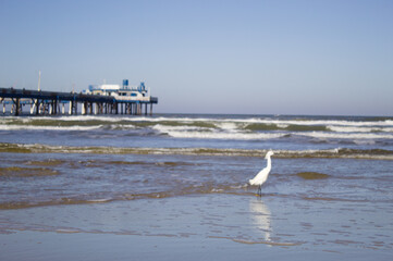 Maritime platform on Atlântida beach in the State of Rio Grande do Sul in Brazil