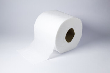 Toilet paper on white background