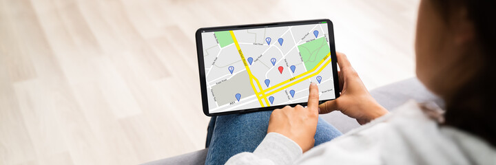Location Map On Tablet Computer