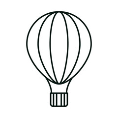 summer vacation travel, hot air balloon recreation adventure linear icon style