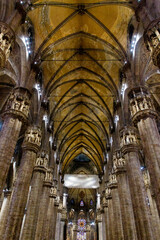 Milan, Italy September 19, 2019. Interior Milan Cathedral Duomo di Milano (Cattedrale di Santa...